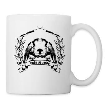 mignon et lapins lapin lièvre levraut grossiers - Mug blanc - blanc - Droite