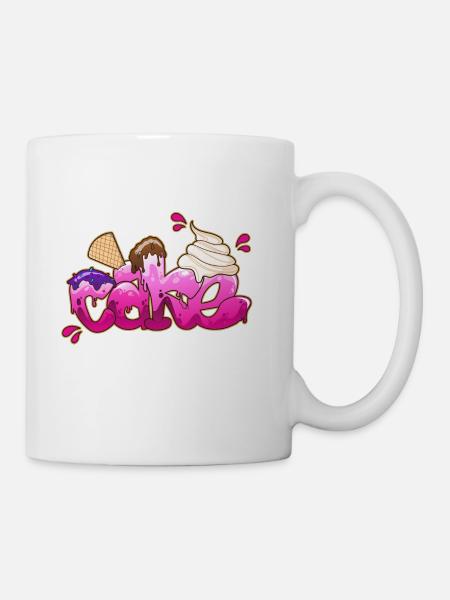 Cake Graffiti Schriftzug - Tasse - Weiß
