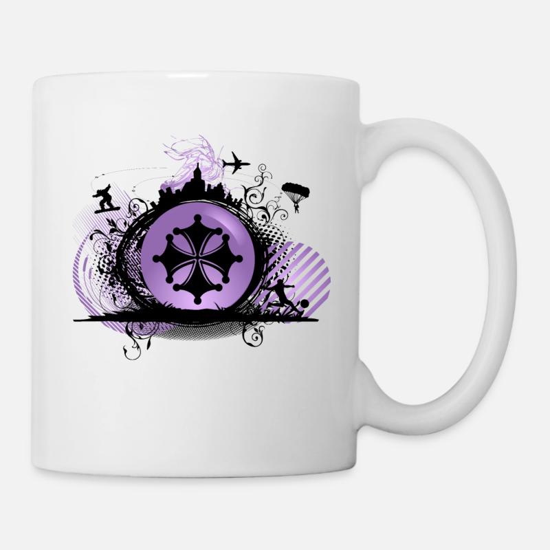 Occitanie region_croix_occitane2_violet - Mug blanc - blanc