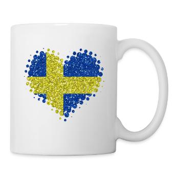 Ich Liebe Schweden Glitzer schwedisch Heimat Stolz - Tasse - Weiß - Rechts