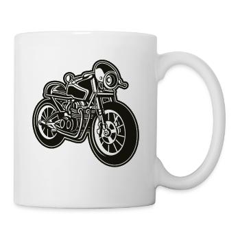 Cafe Racer Motorcycle 01_black white - Mug - white - Right