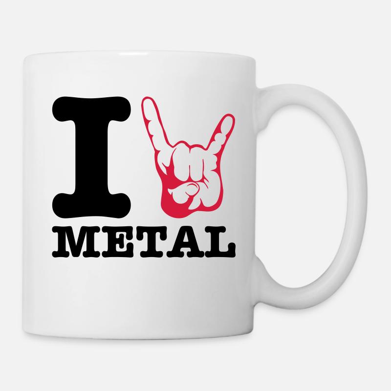 I love Metal !!! Horns - Mug blanc - blanc