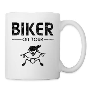 Riding a motorcycle - Biker On Tour - Mug - white - Right