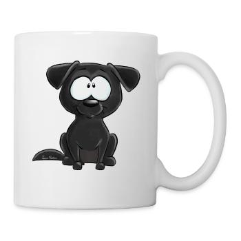 Schwarzer Labrador - Tasse - Weiß - Rechts