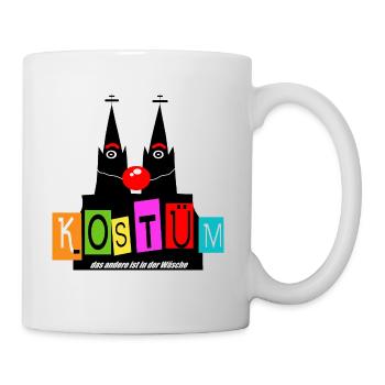 Kölsch Köln Kölle Dom Rhing Karneval Kostüm Alaaf - Tasse - Weiß - Rechts
