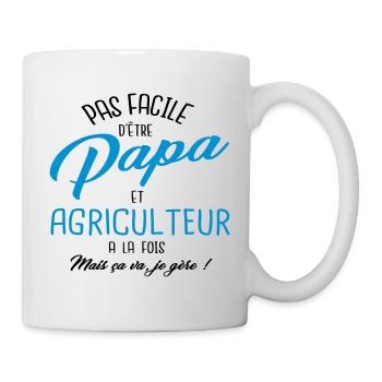 Papa et agriculteur - Mug blanc - blanc - Droite