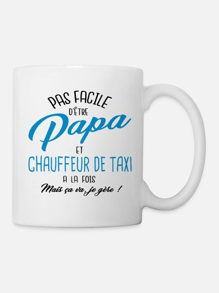 Papa et chauffeur de taxi - Mug blanc - blanc