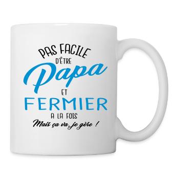 Papa et fermier - Mug blanc - blanc - Droite