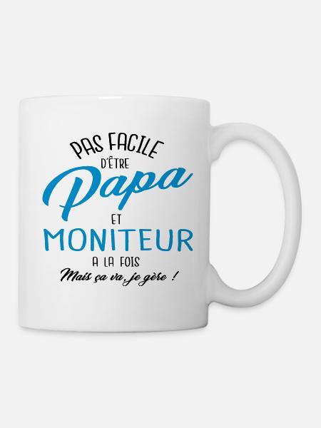 Papa et moniteur - Mug blanc - blanc