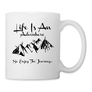 Das Leben ist ein Abenteuer So genießen Sie das Reise-Design - Tasse - Weiß - Rechts