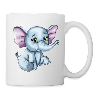 Bébé éléphant heureux mignon - Mug blanc - blanc - Droite
