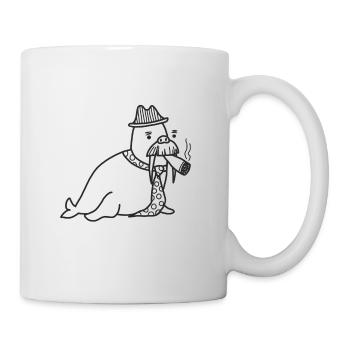 Walrus mit Schnurrbart - Tasse - Weiß - Rechts