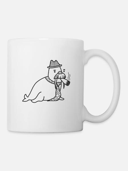 Walrus mit Schnurrbart - Tasse - Weiß