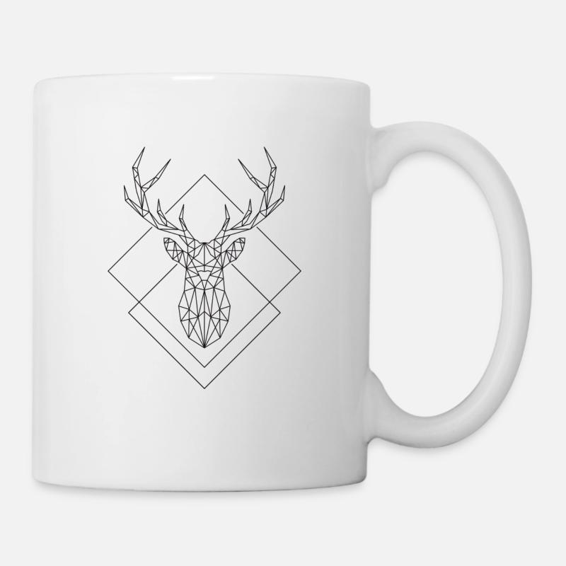 Polygon Hirsch - Tasse - Weiß