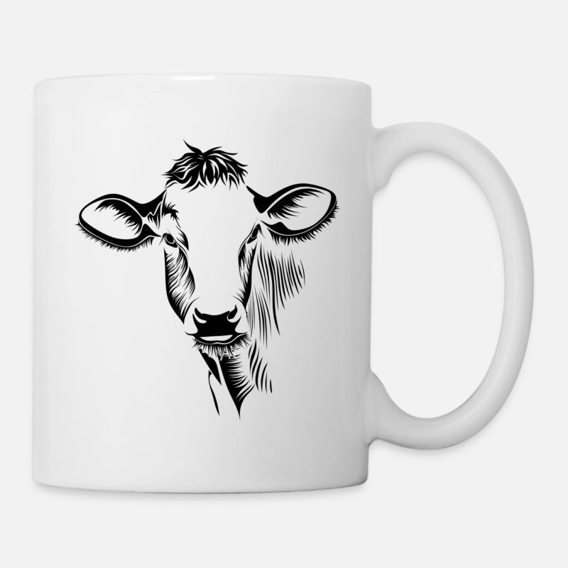 Tête de vache - Mug blanc - blanc