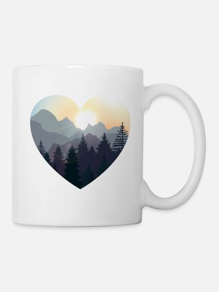 Aimez la nature. Montagnes, Forêt, Cadeau de camping - Mug blanc - blanc