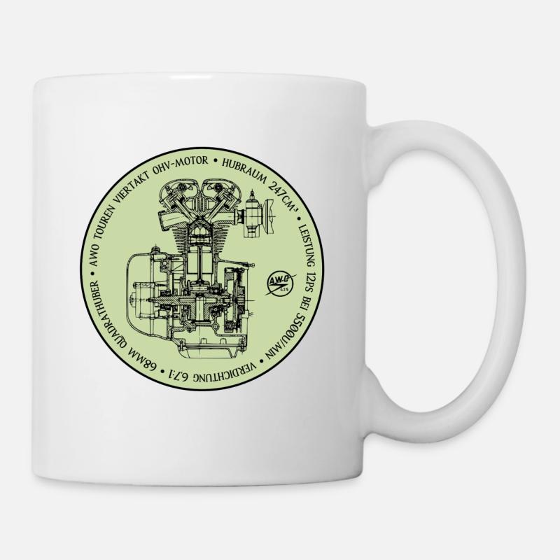 AWO tours moteur vert clair - Mug blanc - blanc