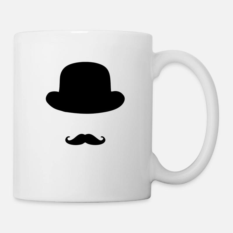 mustache hat - Mug - white