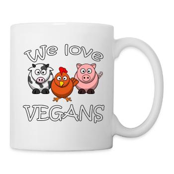 Végétaliens ANIMAUX SAYINGS AMOUR FUNNY végétaliens CADEAUX - Mug blanc - blanc - Droite