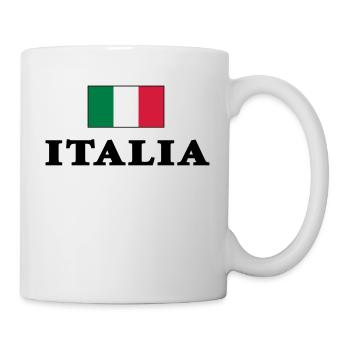 Italienfahne mit Italia Schriftzug - Tasse - Weiß - Rechts