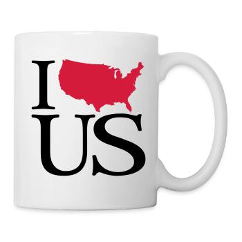 Je nous aime - I love Etats-Unis - Mug blanc - blanc - Droite