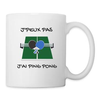 J'peux pas, j'ai ping pong - Mug blanc - blanc - Droite