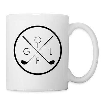 Golf Kreuz Symbol Schläger Ball Club Geschenk - Tasse - Weiß - Rechts