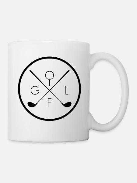 symbole Golf Cross raquette cadeau balle club - Mug blanc - blanc