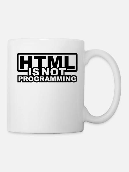 HTML is NOT Programming - Mug - white