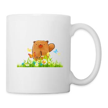Ours doux idée cadeau dessin animé papillons - Mug blanc - blanc - Droite