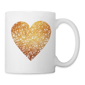 Coeur - Or - Amour - Présent - Idée cadeau - Mug blanc - blanc - Droite