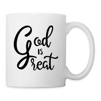 DIEU EST GRAND DIEU EST GRANDE RELIGION CHRÉTIENNE - Mug blanc - blanc - Droite