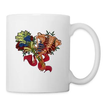 floral Wirbelsäule - Tasse - Weiß - Rechts