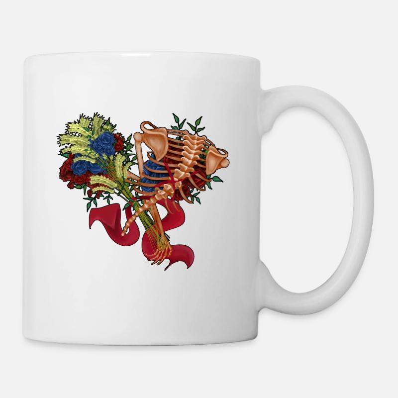 floral Wirbelsäule - Tasse - Weiß