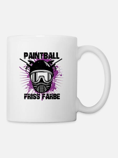 Paintball - Friss Farbe - Tasse - Weiß