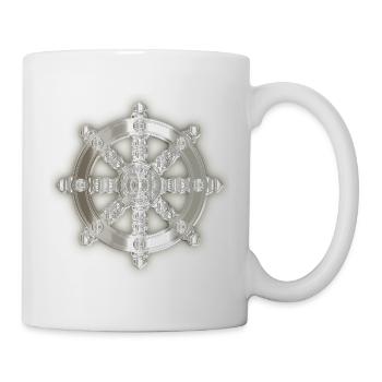 Dharma roue argent 3D - Mug blanc - blanc - Droite