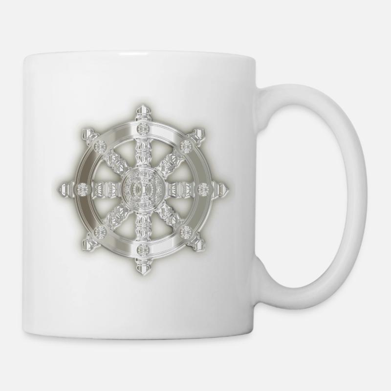 Dharma-Rad silber 3D - Tasse - Weiß