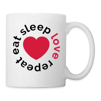 manger sommeil amour répéter - Mug blanc - blanc - Droite
