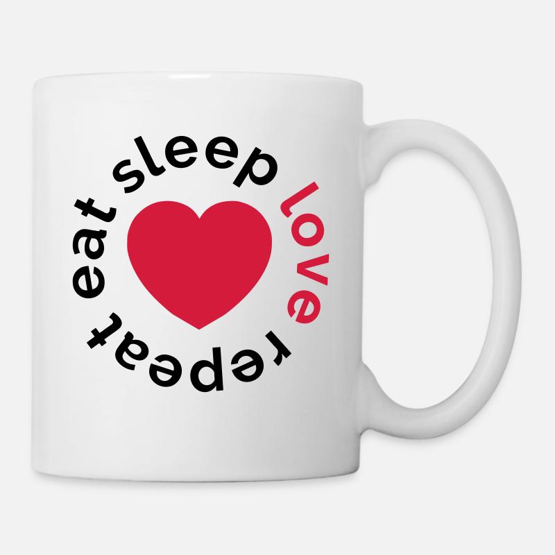 manger sommeil amour répéter - Mug blanc - blanc