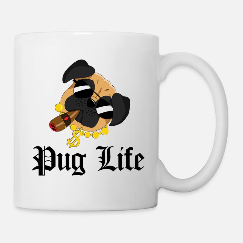 Pug Life - Tasse - Weiß