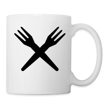 Gekruiste frietvorken. Schort, belgië football - Mug - white - Right
