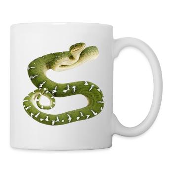 Snake reptile green white - Mug - white - Right