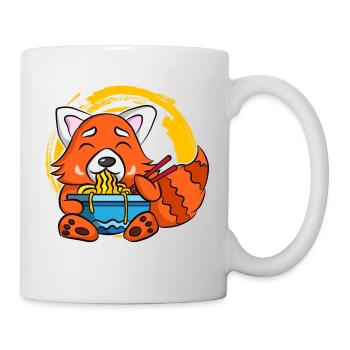 Ramen Life Motiv Waschbär Motiv Shirt Ramen Noodle - Tasse - Weiß - Rechts