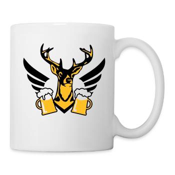 Schicker Hirsch Fluegel Mass Bier Bierkrug Wiesn D - Tasse - Weiß - Rechts