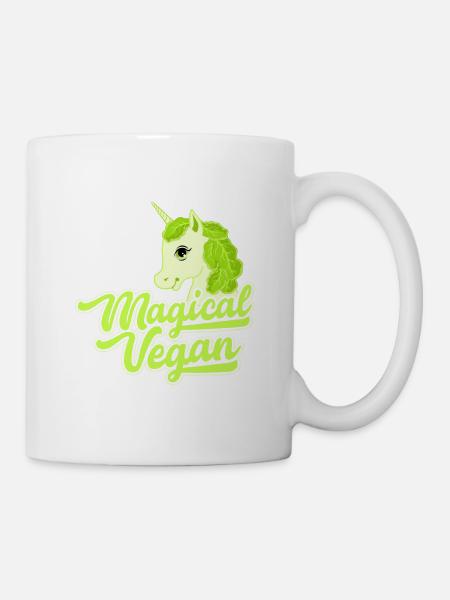 Magical Vegan Gift Vegan Végétarien Licorne - Mug blanc - blanc