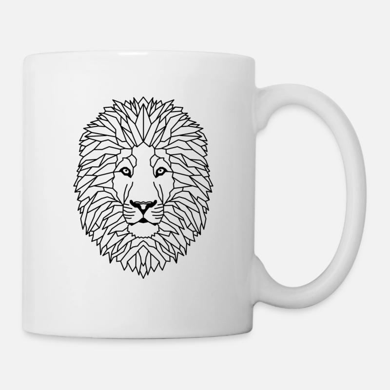 Löwe Geometric - Tasse - Weiß