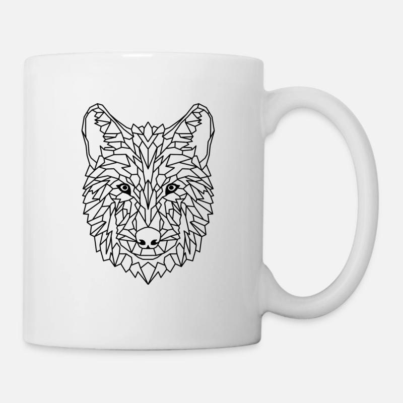 Loup géométrique - Mug blanc - blanc