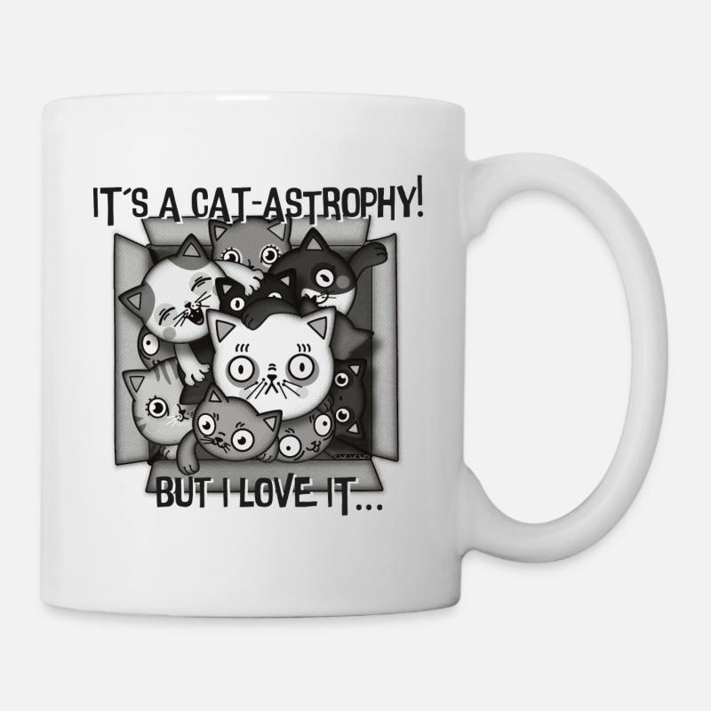 cat-astrophy so many cats! - Mug - white