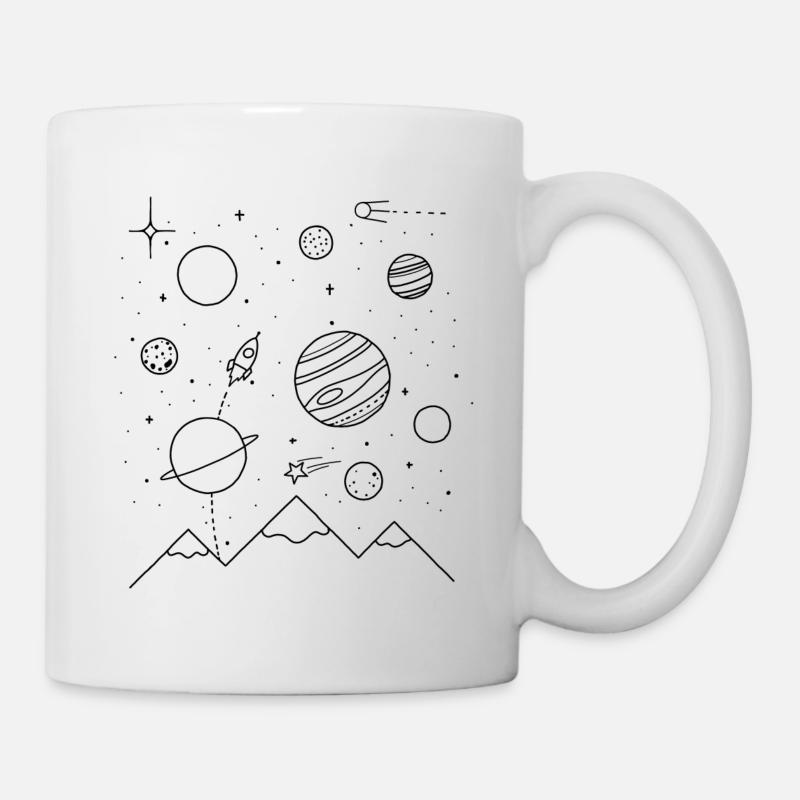 Planètes dans le ciel étoilé - Mug blanc - blanc