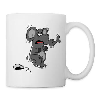 Elefant und Maus - Tasse - Weiß - Rechts